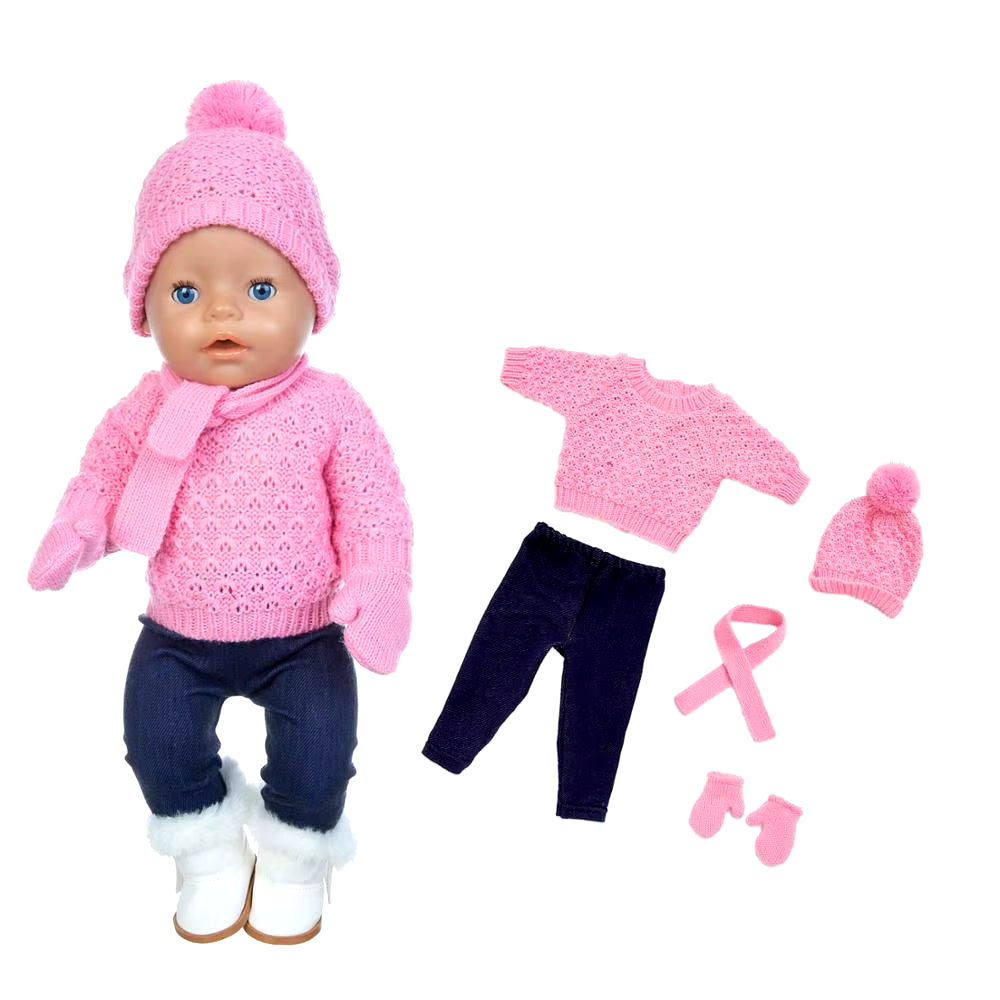 2024 New Christmas Sweater Set Fit for 43Cm Born Babies Doll 17 Inch Reborn Baby Doll Clothes, Shoes Are Not Included