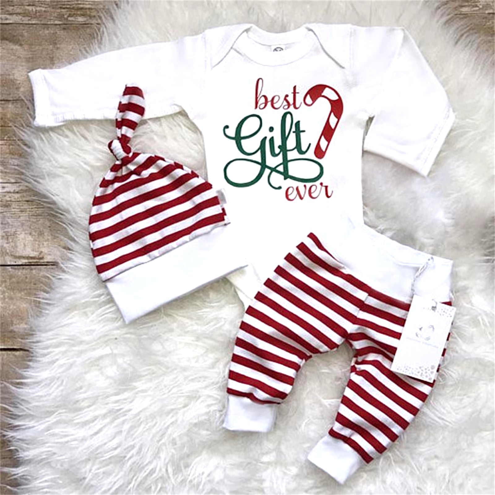 My First Christmas Baby Xmas Sets Infant Rompers Boys Girls Cute 2 Pieces Sleepwear with Hat 2024 Baby Xmas Party Outfits