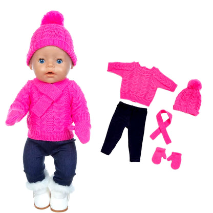 2024 New Christmas Sweater Set Fit for 43Cm Born Babies Doll 17 Inch Reborn Baby Doll Clothes, Shoes Are Not Included