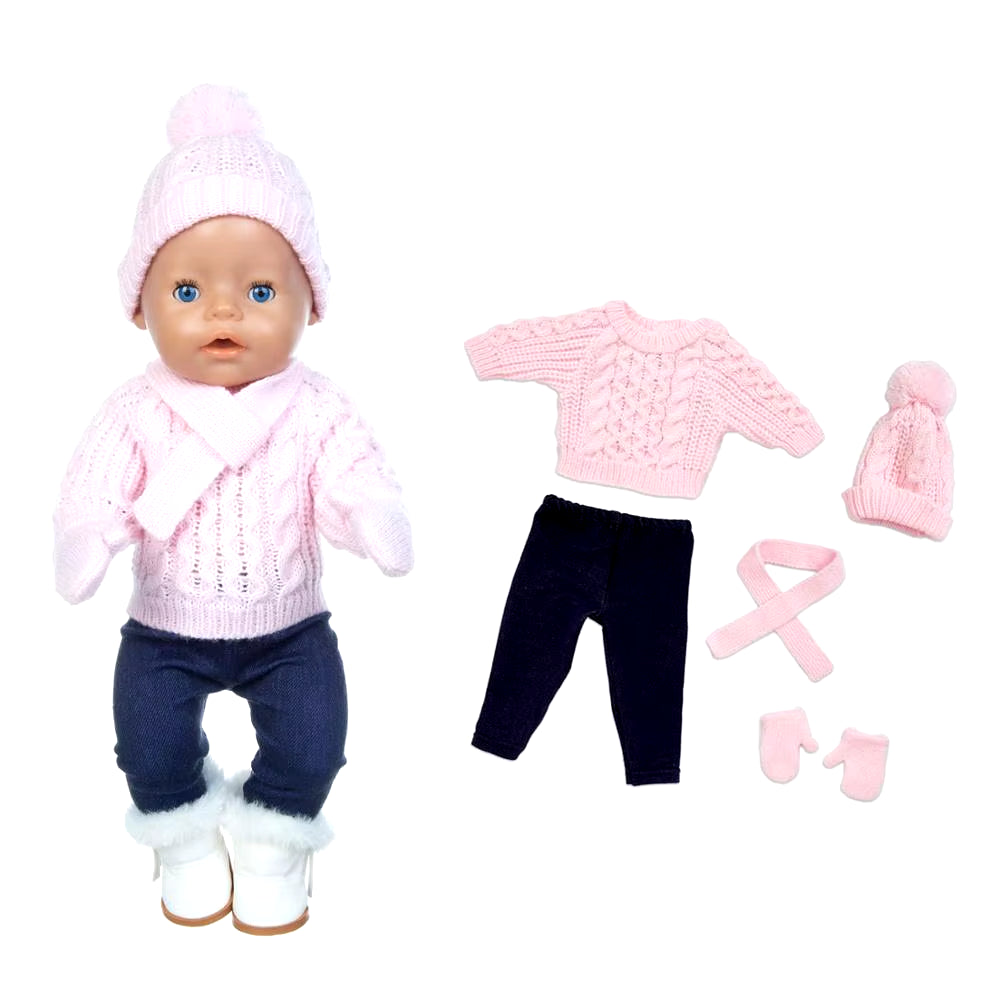 2024 New Christmas Sweater Set Fit for 43Cm Born Babies Doll 17 Inch Reborn Baby Doll Clothes, Shoes Are Not Included