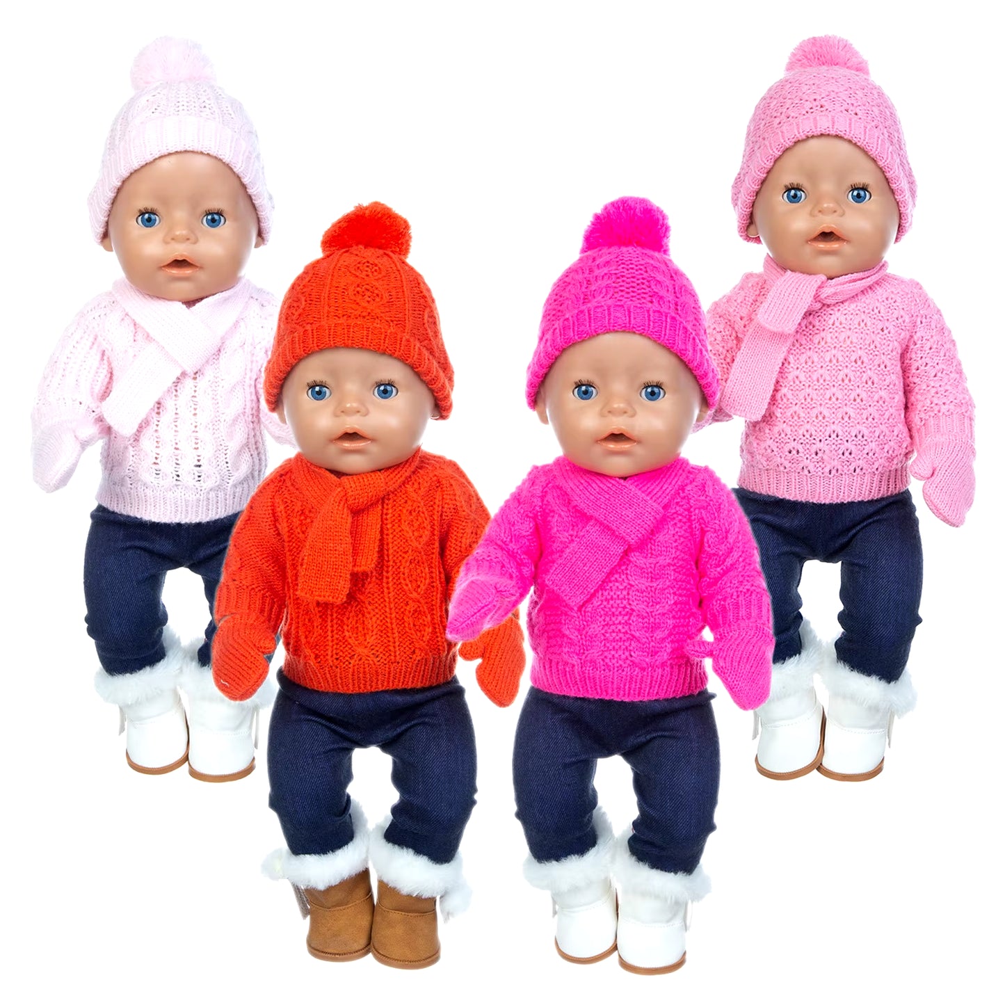 2024 New Christmas Sweater Set Fit for 43Cm Born Babies Doll 17 Inch Reborn Baby Doll Clothes, Shoes Are Not Included